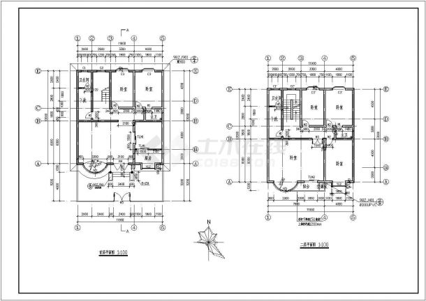 某别墅设计方案CAD建筑设计图纸-图一