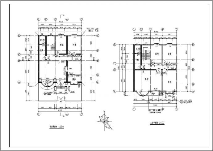 某别墅设计方案CAD建筑设计图纸_图1