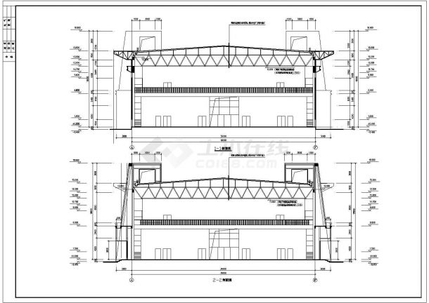 某体育馆设计建筑施工图CAD图纸-图二
