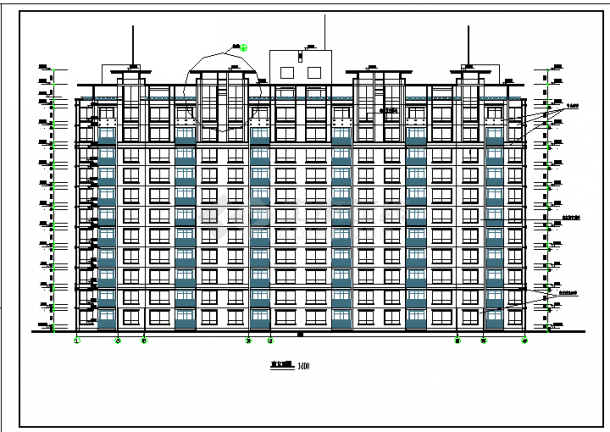 11层3单元每单元2户（单元内户型不对称）住宅楼建筑设计图-图一