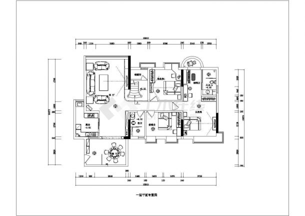 两层别墅户型图建筑施工cad设计图纸-图一
