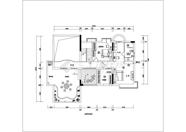 两层别墅户型图建筑施工cad设计图纸-图二