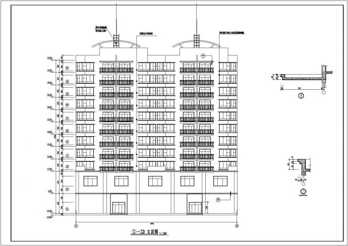 一套小高层住宅楼设计建筑CAD图纸_图1