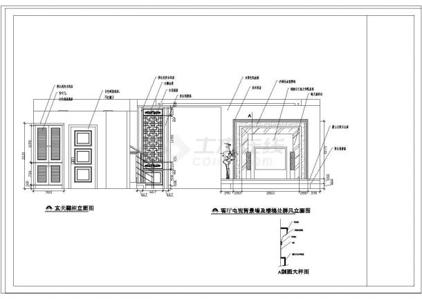 某家装室内设计方案cad施工图纸-图一