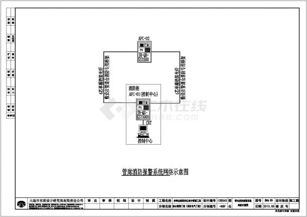管廊消防电气消防报警系统CAD设计图-图一