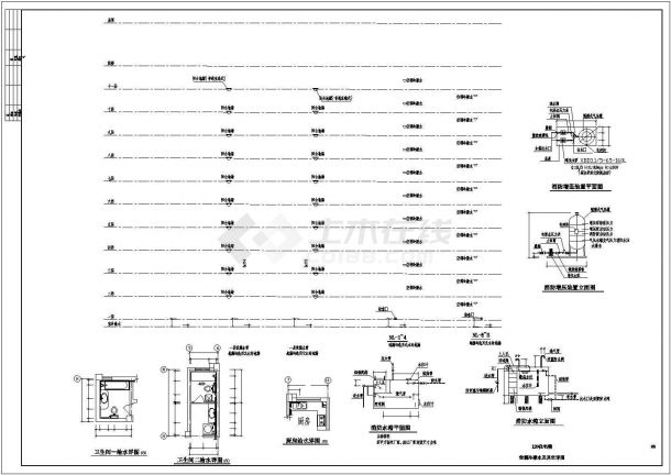 某地中小型住宅楼屋面雨水CAD设计施工图-图二