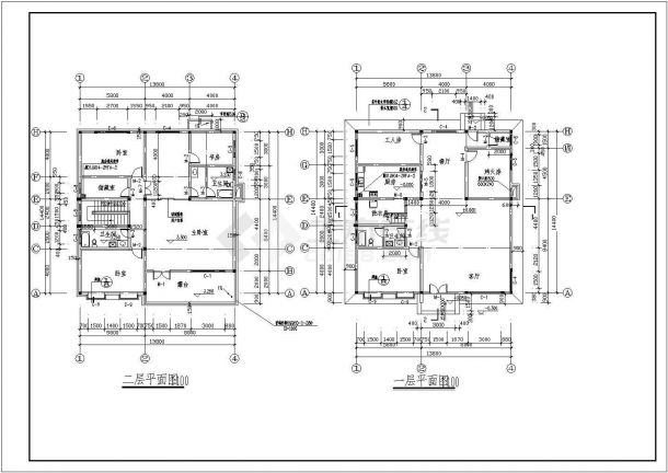 某地区小型别墅建筑全套CAD设计图纸-图二