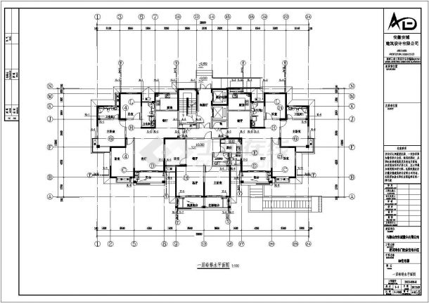 普通住宅小区消火栓给排水CAD施工设计图-图一