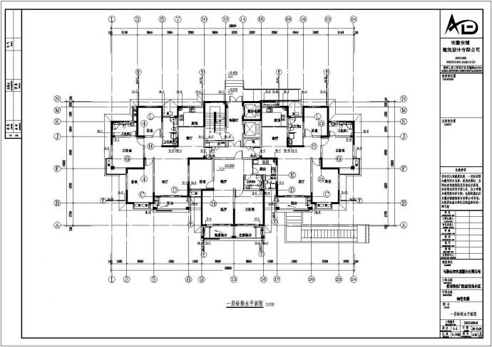 普通住宅小区消火栓给排水CAD施工设计图_图1