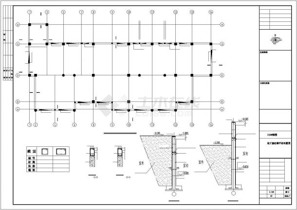某联排别墅结构CAD施工设计图纸-图二
