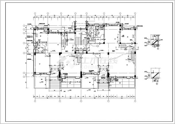 某叠拼别墅结构CAD全套施工图纸-图一