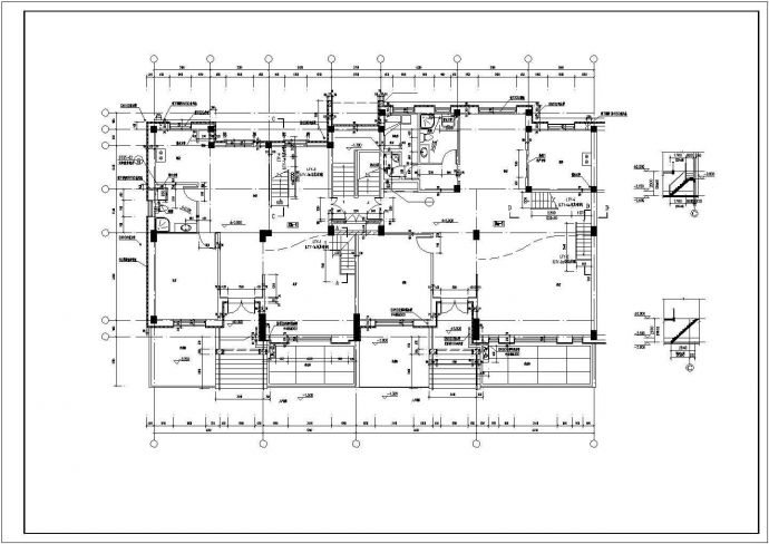 某叠拼别墅结构CAD全套施工图纸_图1