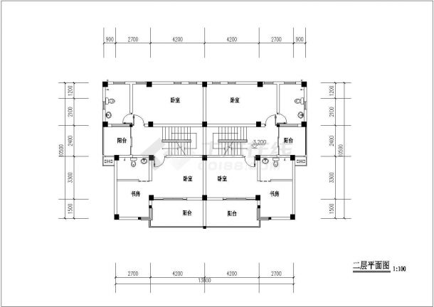 某联排别墅建筑CAD结构施工设计图-图一