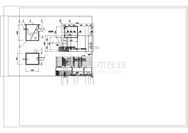 某综合池隔油池达标池给排水施工图-图一