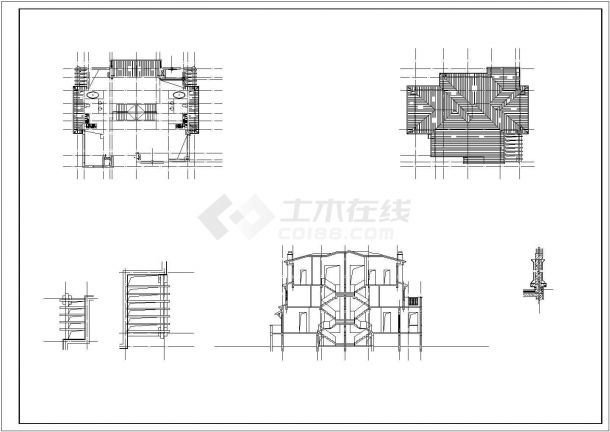 某联排高档别墅建筑CAD设计图纸-图二