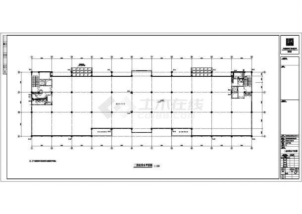三层工业厂房食堂和办公楼及综合楼给排水设计图-图一