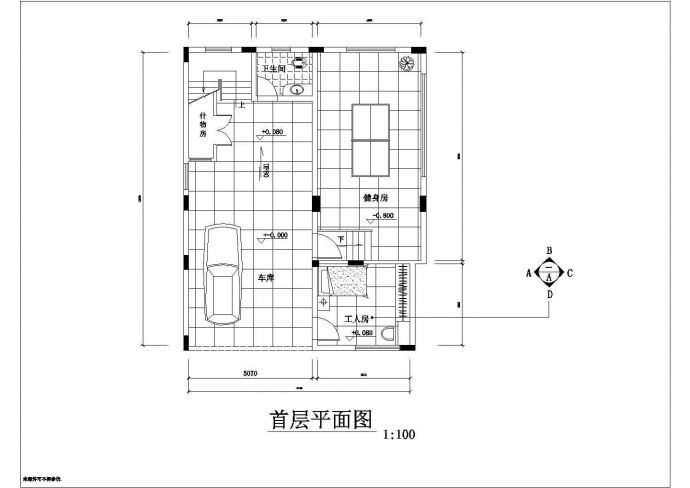 二层别墅室内装修设计cad施工图_图1