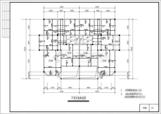 某整套连体别墅结构CAD设计施工图-图二