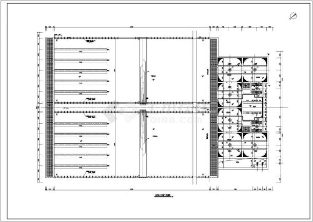 某地污水处理厂工业管道平面给排水CAD设计图-图二