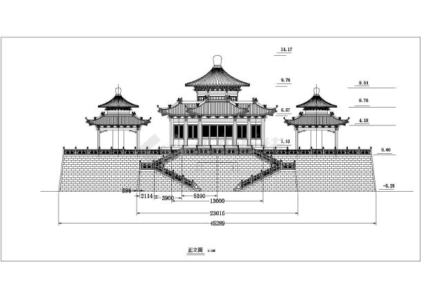 某碑亭建筑全套详细施工CAD图纸-图二