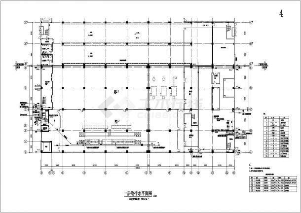 高科技工业厂房带夹层给排水施工cad设计图-图二