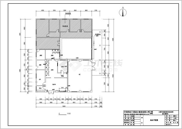 候车室改食堂给排水施工cad设计图-图二