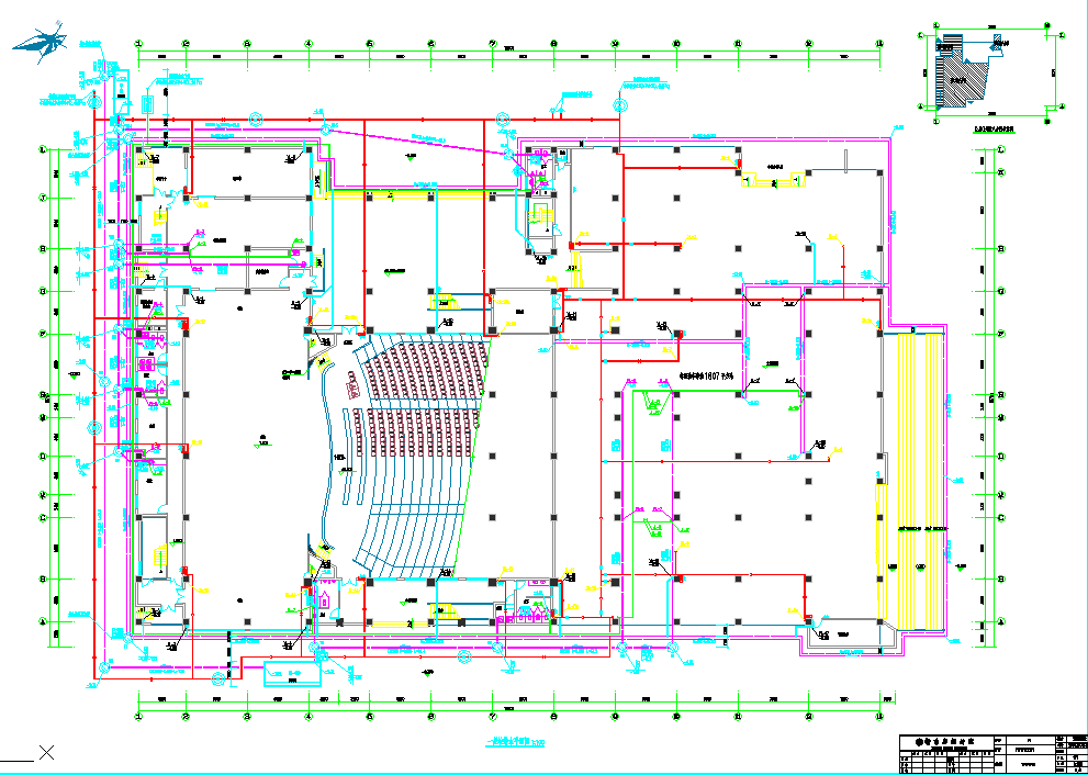 六层学生宿舍排水cad管道设计图