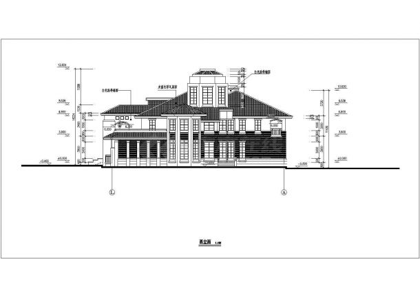 二层1023平方米别墅建筑设计图-图二