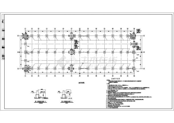 某地区大型厂区仓库建筑结构施工图纸-图二
