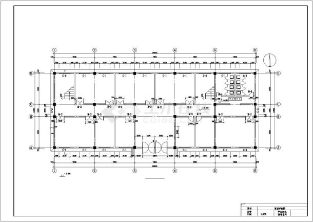 【毕业设计】七层4119平米框架办公楼建筑结构图-图一