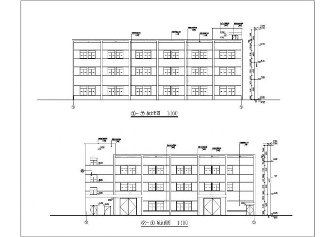三层楼的工业厂房建筑施工图纸（共9张）_图1