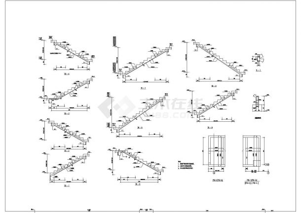 某地带地下层剪力墙结构综合楼结构平面设计图-图二
