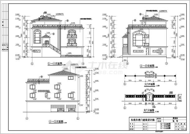 某地区别墅建筑设计方案全套CAD设计图纸-图二