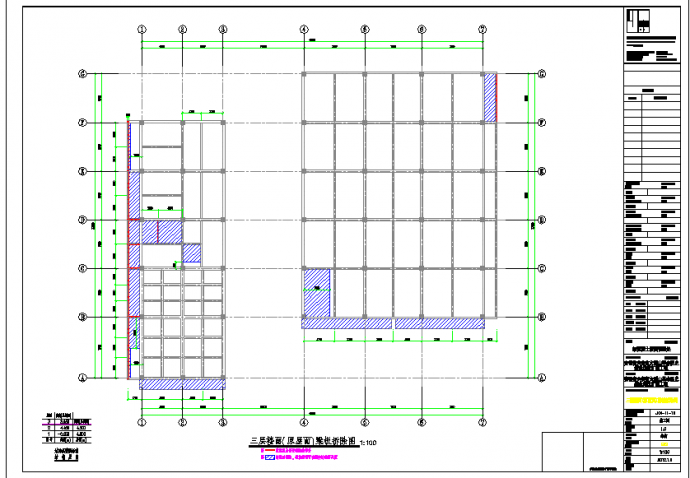 带地下室二层纪念馆梁配筋结构施工设计图_图1
