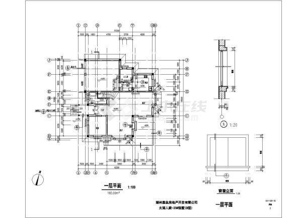 太湖度假区别墅群G型设计方案cad图纸-图一