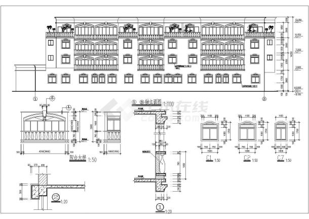 某多层花园洋房住宅楼cad设计施工图纸-图二