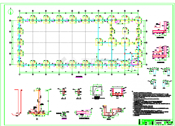 某地成品库全套结构cad设计施工图-图一