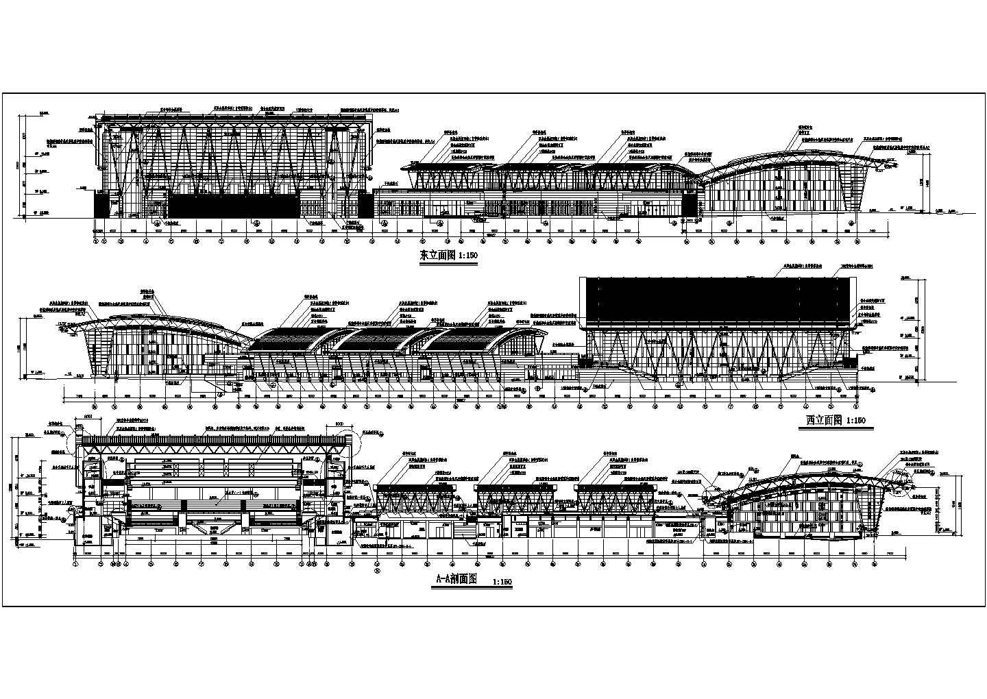 某社区体育活动中心建筑CAD设计图纸