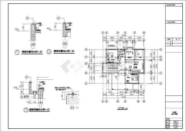 某新农村两层别墅建筑结构CAD设计施工图-图二