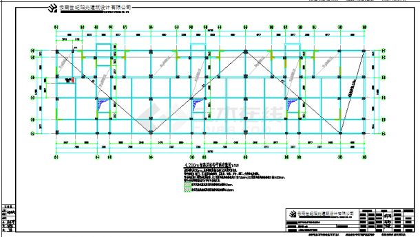 某地框架标高结构平面图布置设计图纸-图一