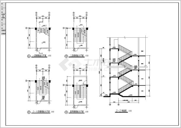 六层框架结构综合楼建筑施工图（共14张）-图二