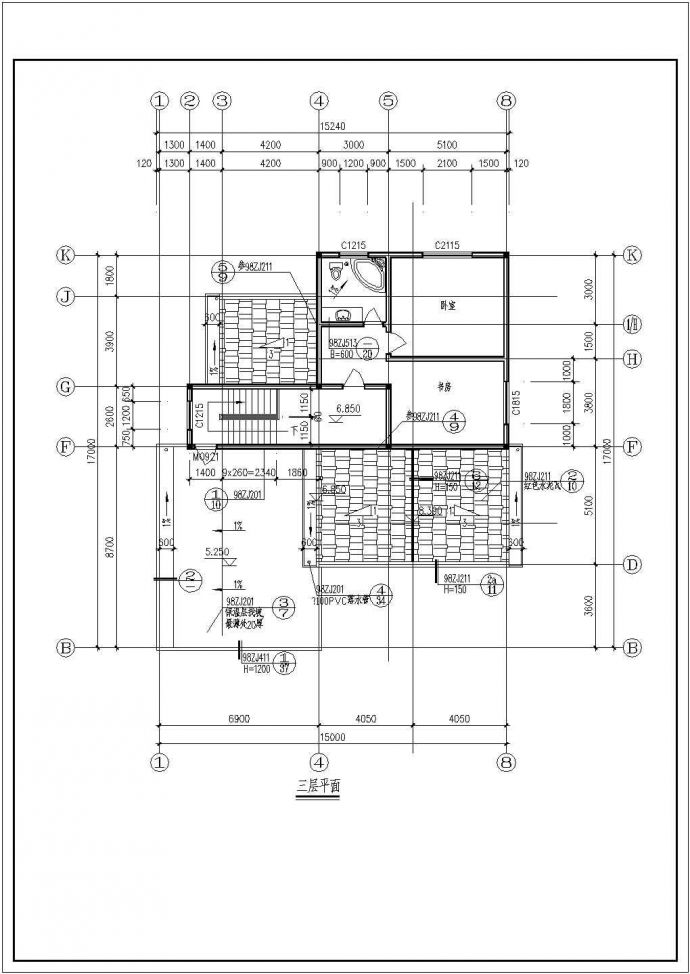 某私人别墅建筑设计施工cad图纸 _图1
