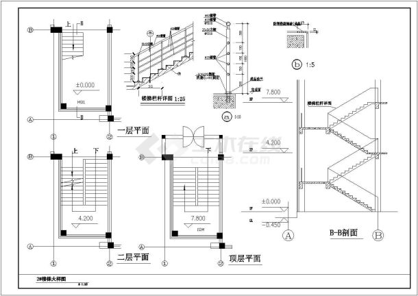 某代有食堂宿舍楼建筑设计方案cad图纸-图二