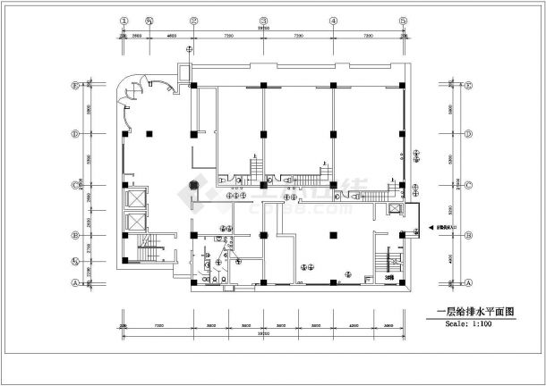 某地高层大酒店给排水系统全套CAD图纸-图二