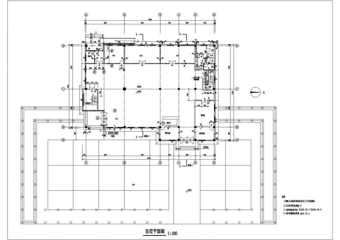 某地小型二层会所建筑cad施工图纸_图1