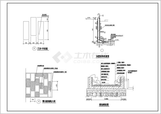 某广场环境园林CAD施工设计图纸-图二