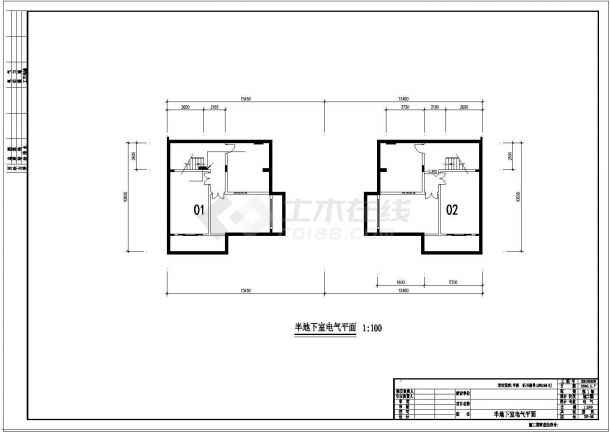 某三层别墅电气CAD施工设计图纸-图二