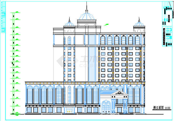 北方某地区高档大酒店建筑设计施工图-图二