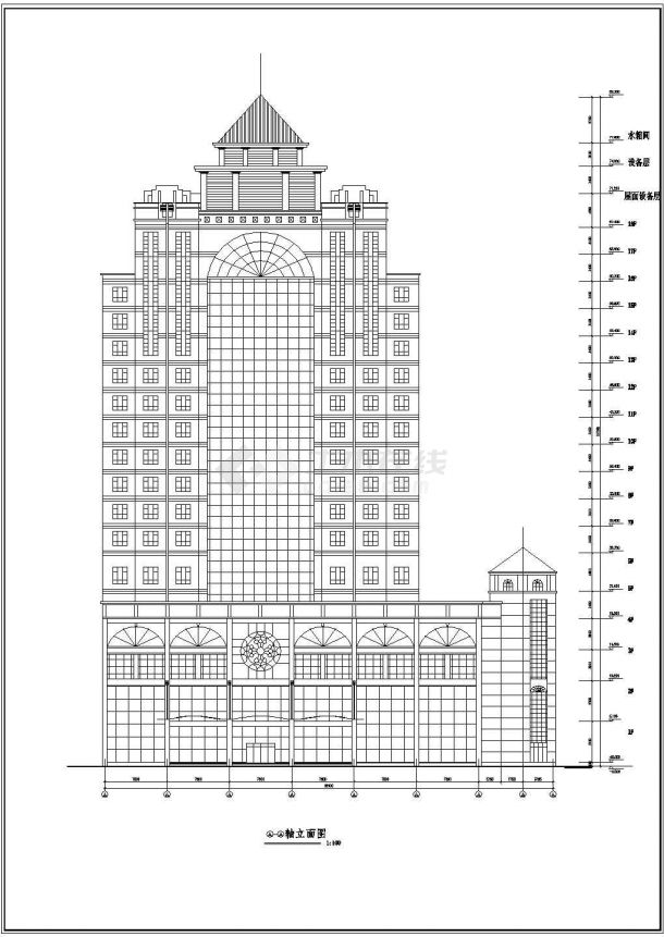 某区域酒店全套CAD施工设计图纸-图二