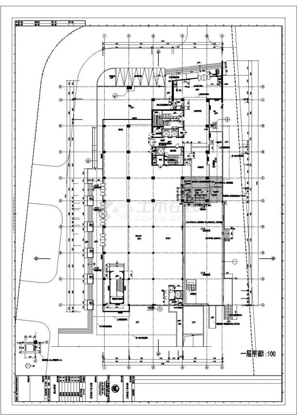 十六层综合楼建筑施工CAD设计图纸-图二